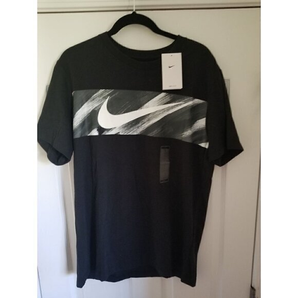 Nike dri-Fit T shirt logo graphic sz: large color: black/White/Silver - Picture 10 of 12